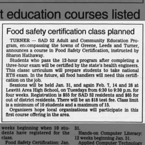Food safety class